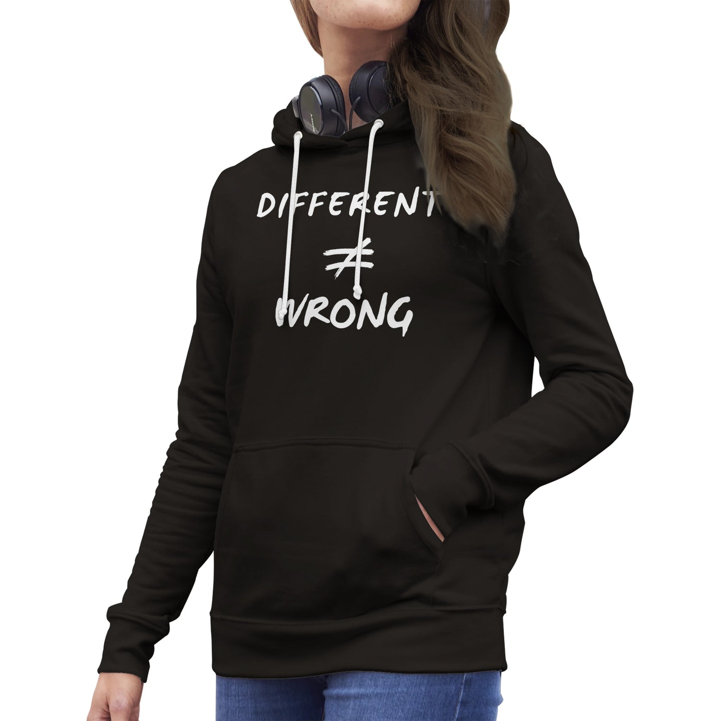 Different does not Equal Wrong! ADULT Premium Womens Pullover Hoodie