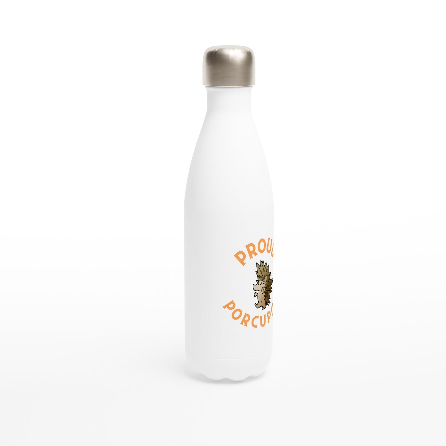 Proud Porcupine! White 17oz Stainless Steel Water Bottle