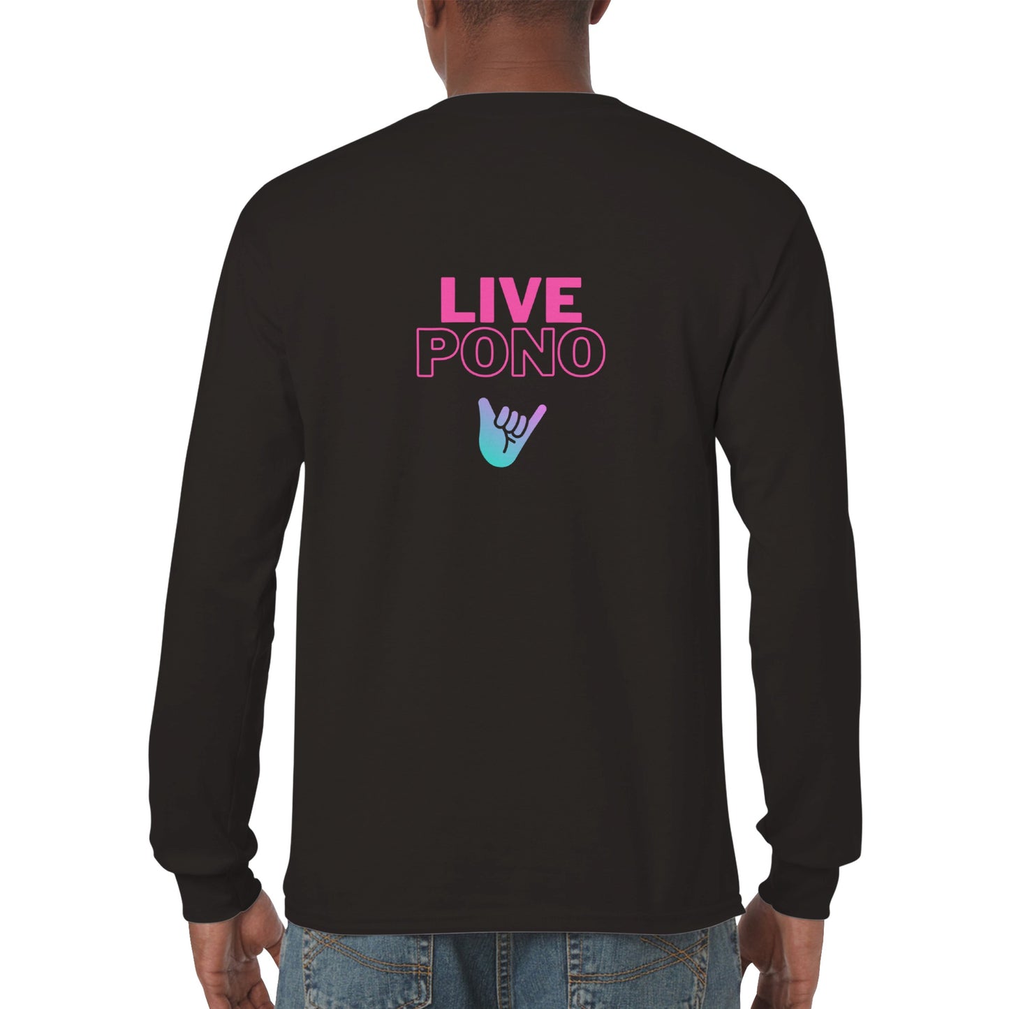 Live Pono Pink - Longsleeve T-shirt - Adult