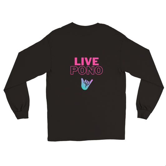Live Pono Pink - Longsleeve T-shirt - Adult